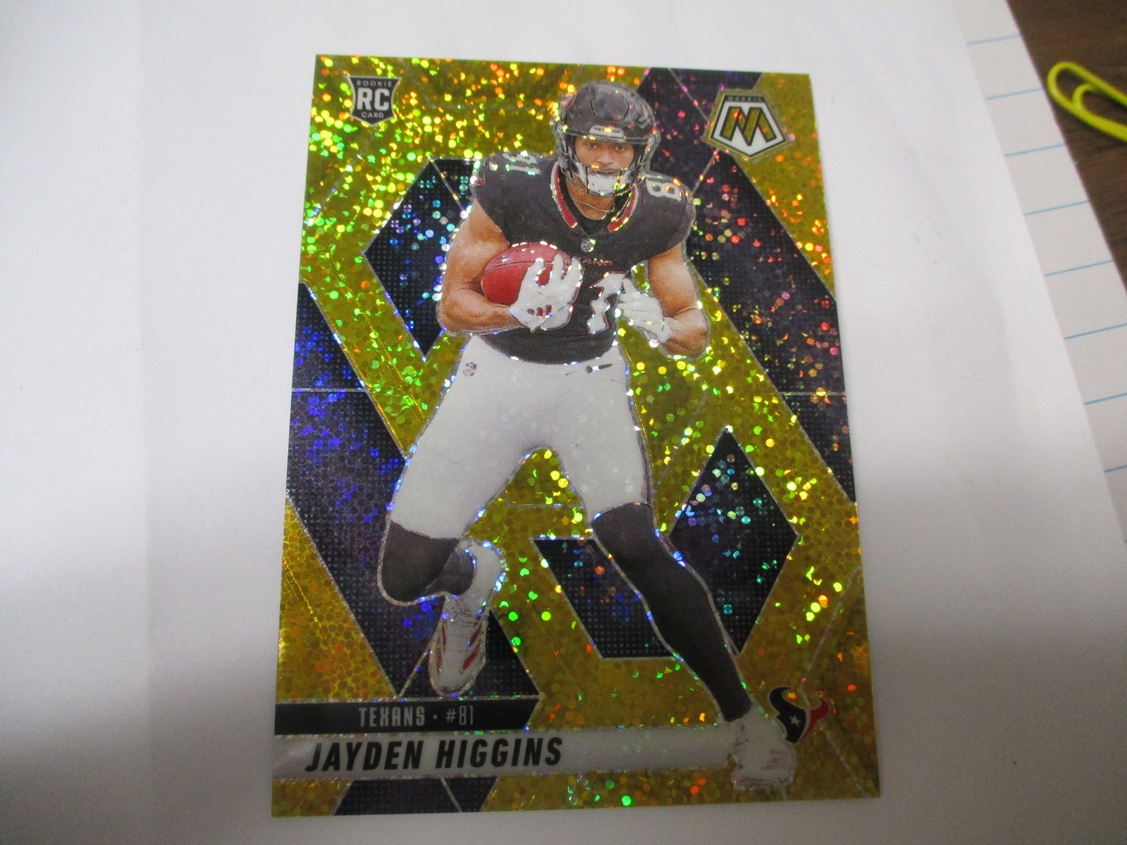 JAYDEN HIGGINS 2025 MOSAIC GOLD SPARKLE PRIZM PARALLEL ROOKIE # 346 SN 07/24 SP