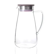 FORLIFE 838-A-CRB Flask Glass Jug Iced Tea Pitcher, 64 oz, Cranberry