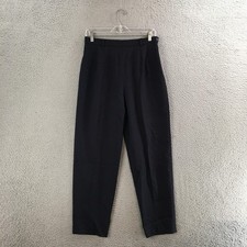 Talbots Pants Womens 10 Petite Fit Straight Leg Mid Rise Stretch Zip Fly Navy