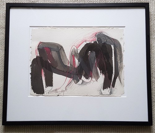 Wolf Vostell "Maya II", 1989. Zeichnung mit Beton. UNIKAT. Signiert. - Bild 1 von 2