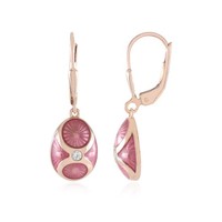 Zirkon Rose Vermeil Silber Ohrringe