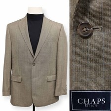 CHAPS mens brown patterned two button sport coat suit jacket blazer 42 R