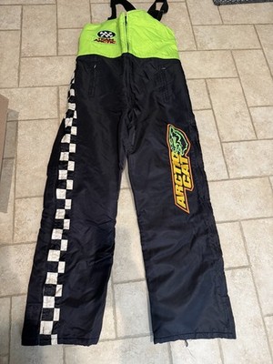 Vintage Arctic Cat Arcticwear Snowmobile Bib Overalls Racing Neon USA 80s 90s