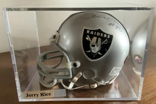 Jerry Rice Signed LA Raiders Mini Helmet Riddell # 80 signature