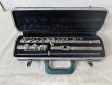 NICE BEAUTIFUL SILVER FLUTE - BUNDY SELMER With Orig. Hard Case, Cleaning Rod