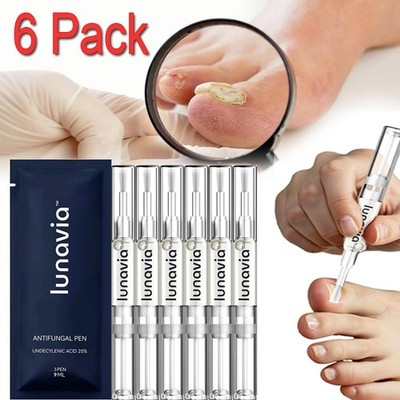  6 Pack Lunavia Antifungal Pen, 25% Undecylenic Acid   Toenail Fungus Treatment