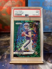 2024 Panini Prizm JJ McCarthy RC No. 400 Green Scope 75/75 Last On Print PSA 9