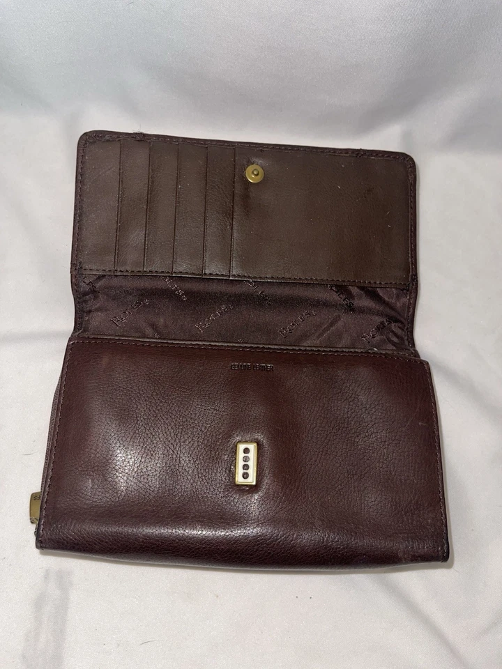 Carteira vintage estilo clutch Rolfs de couro com zíper - Imagem 4 de 4