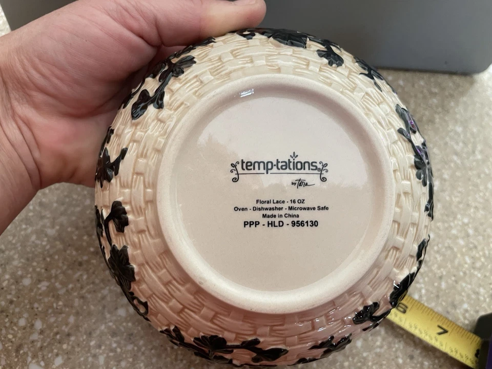 Juego de vajilla Temptations floral encaje negro 20 piezas Foto 3 de 4