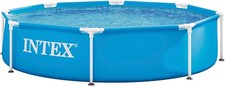 Intex 8FT 20IN Metal Frame Pool Aufstellpool Rund Blau 244x51cm Garten