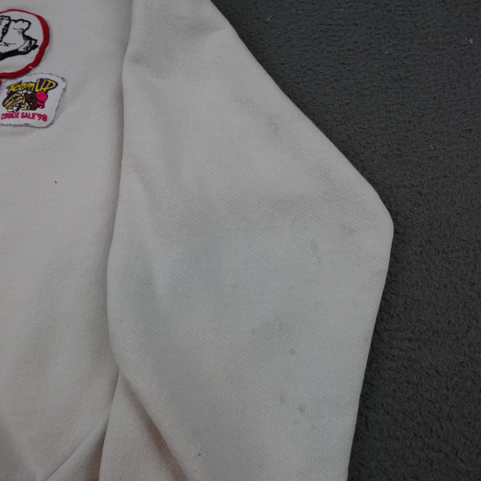 Vintage Free People Riley Sweatshirt Womens Large White Patchwork USA 90s - Image 3 of 4