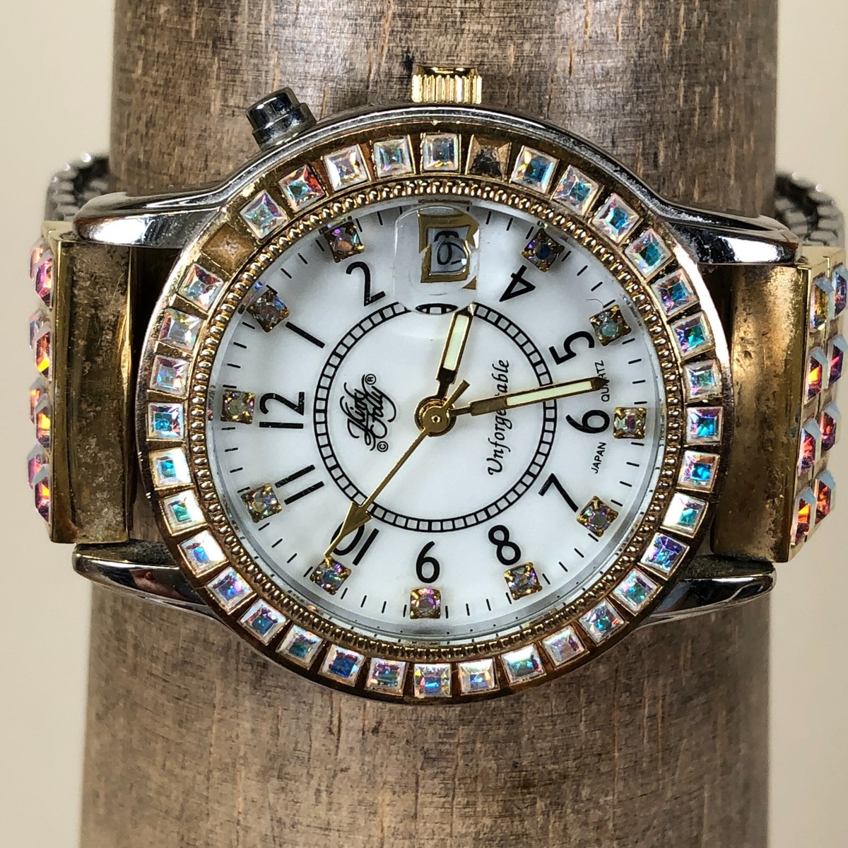 Kirks Folly Unforgettable ladies two tone Night Light Date Watch Vintage Kirks Folly Flight Time Womens Gold Watch - Etsy main image 2