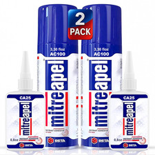 CA Glue with Activator 2X0.80Oz-2X3.30Fl Oz Instant Bond Professional Cyanoacr