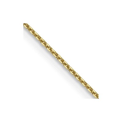10 Karat gelb 0,8 mm diamantgeschliffen rund offenes Gliederkabel Kette Halskette 24 Zoll