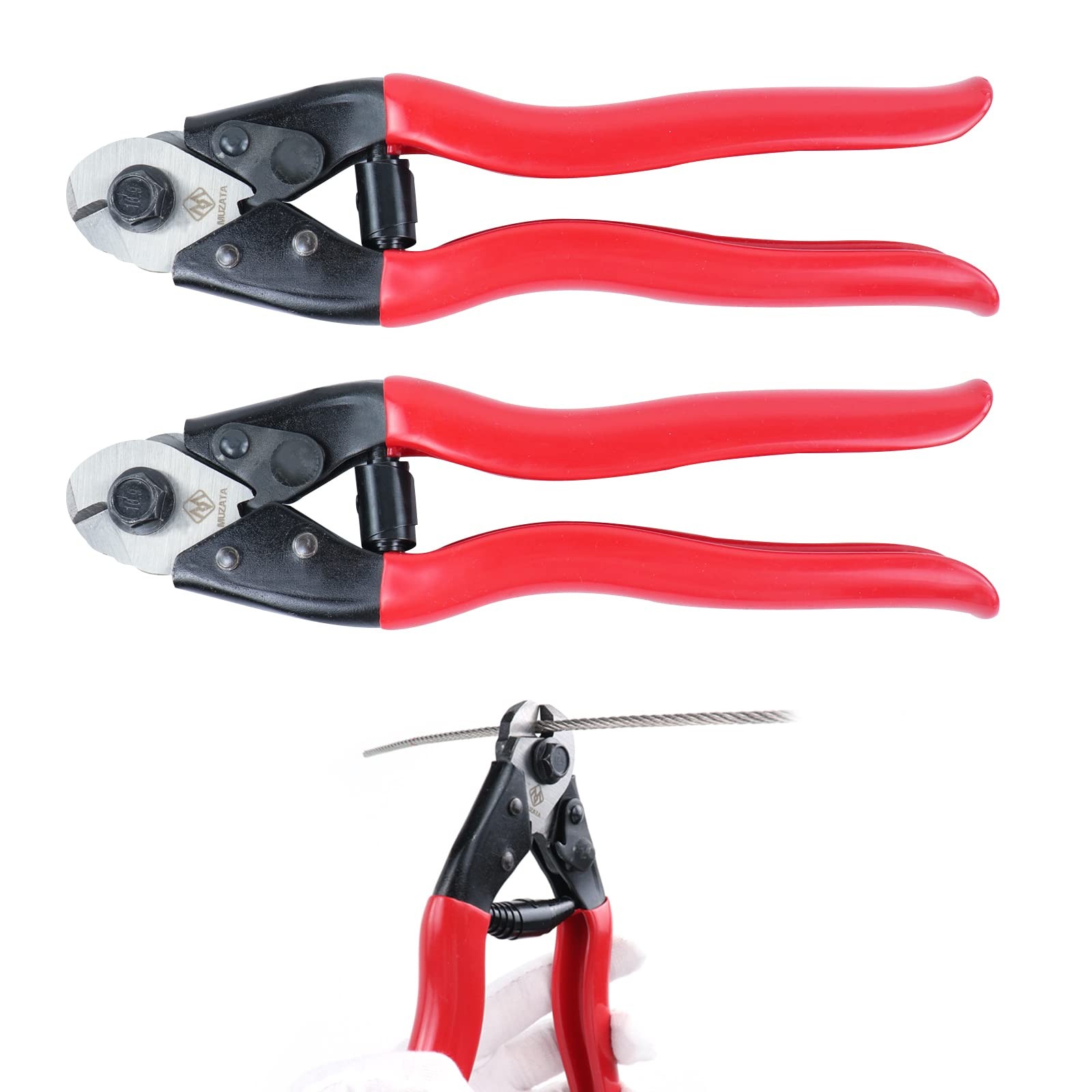 2-Pack Heavy Duty Stainless Steel Cable Cutters for Wire Rope & Aircraft Up to 5/32 Inch