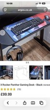 X ROCKER Panther 100cm Gaming Desk Computer Table /w Mousepad BLACK | CLEARANCE