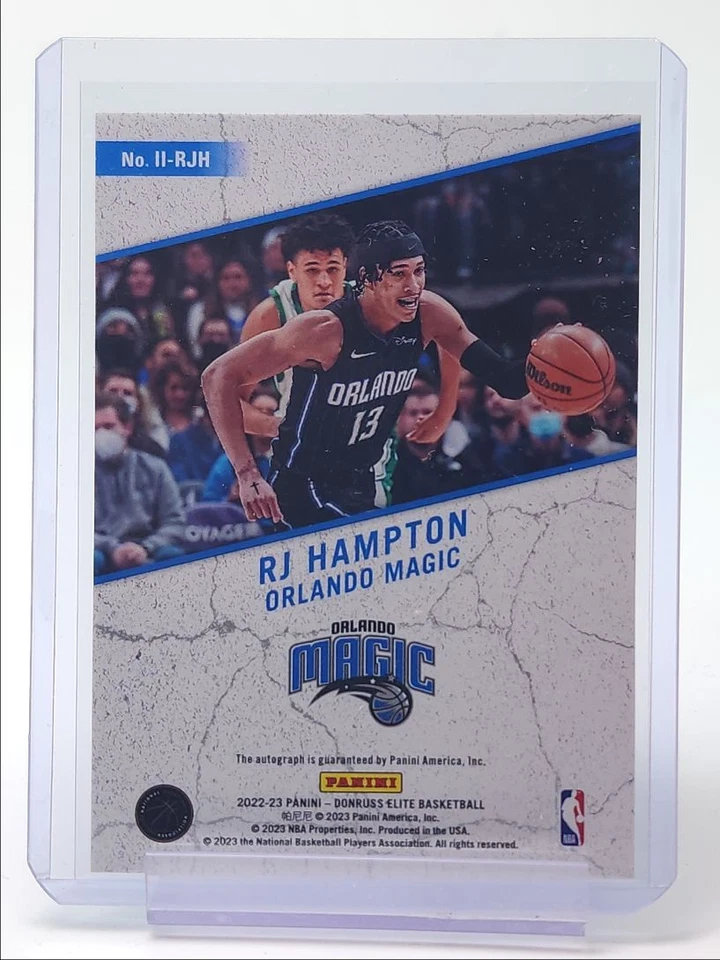 RJ HAMPTON 2022-23 DONRUSS ELITE IMPACT IMPRESSIONS AUTOGRAPH AUTO Q5375 - Image 2 of 2