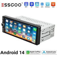 6.86" TouchScreen Single 1 DIN Car Stereo Radio Apple Carplay Android Auto BT FM