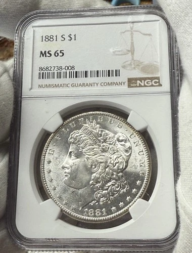 1881 S Morgan Silver Dollar NGC MS 65