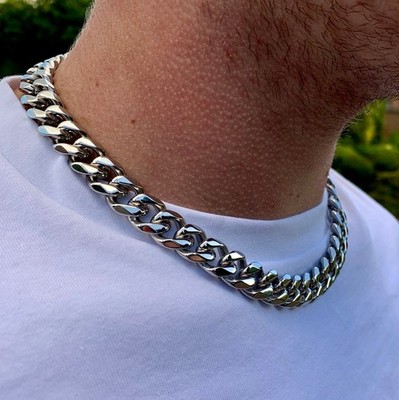 925 Sterling Silver Cuban Curb Chain Necklace Solid & Heavy Version for Men
