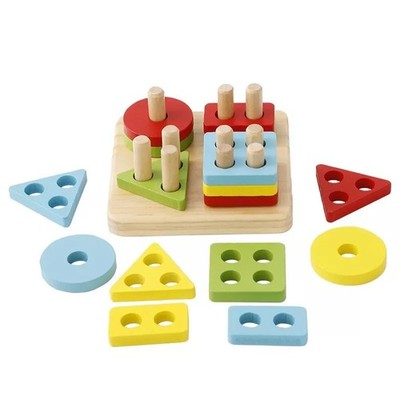 URBN-TOYS Montessori Holz 1234 Form Brett pädagogisches Lernpuzzle Kinder