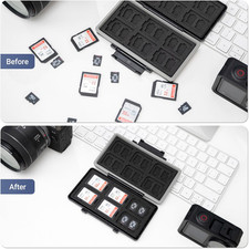 36 Slots Memory Card Case Water-Resistant Anti-Shock Memory Card Wallet for 24 M