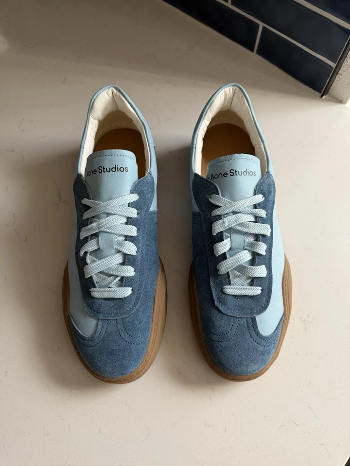 Acne Studios Low Top Sneaker Light Blue/Brown Men’s 44 US 11 - Image 3 of 4