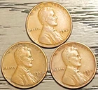 LOT OF THREE (3) OLD LINCOLN WHEAT CENTS-1937-P/D/S ALL IN FINE OR BETTER GRADE