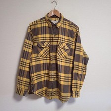 KAPITAL L/S Cotton Plaid Work Shirt Yellow Size 3 KL1025024
