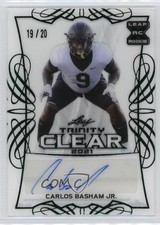 2021 Leaf Trinity Clear Auto Green Foil 19/20 Carlos Basham Jr #CA-CBJ Auto rp9
