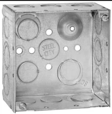 NEW! Steel City 4" Square Box 521711234E Electrical Box 1 pc