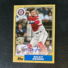 Topps 2022 Series 2 Riley Adams Rookie On Card Autograph 1987 Nationals RC. rookie card picture