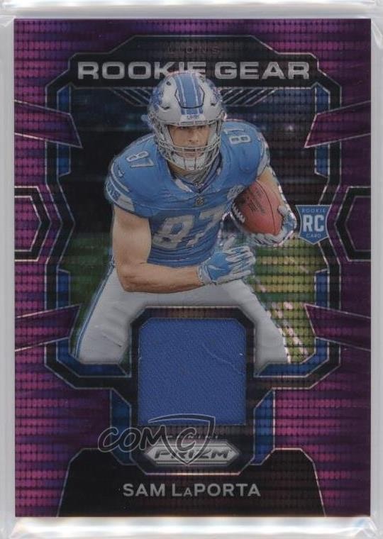 2023 Panini Prizm Rookie Gear Purple Pulsar Prizm Sam LaPorta #RG-SL RC 18at