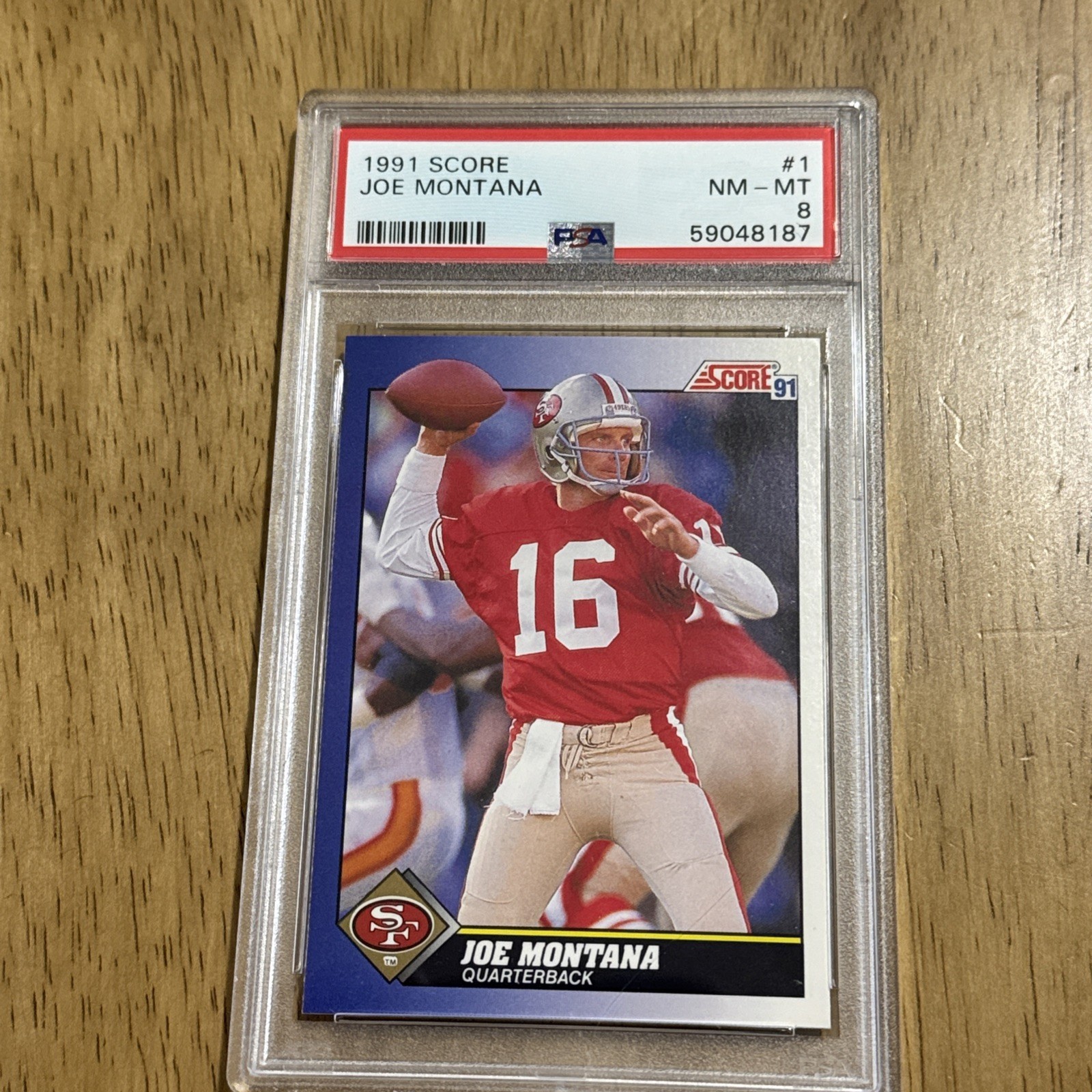 1991 Score - #1 Joe Montana PSA 8 view 4