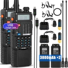 Baofeng UV-5R VHF UHF Ham Scanner Handheld Walkie Talkie Transceiver - 2 Pack