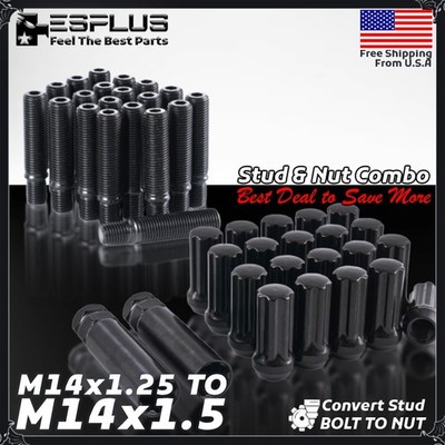 [20]BMW Wheel Stud Conversion + Lug Nut Combo M14x1.25 to M14x1.5 Fit X5 X6