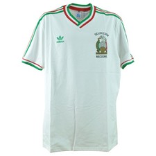 Adidas Mexico 85 Adults Man Soccer Futbol Away Cotton White Jersey