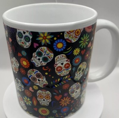 Coffee Mug With Skeleton Masks And A Variety Of Designs 15 Ounce