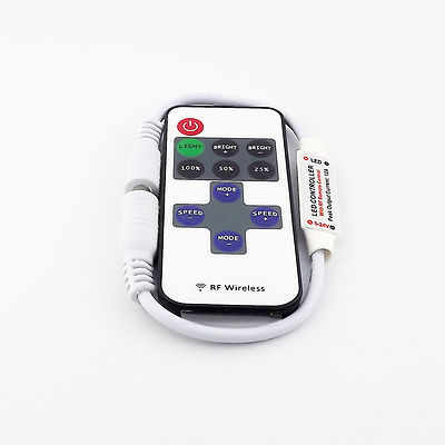 Rf 11 Key Led Dc 1x DC 5-24V LED Single Color Strip 11 Keys Mini Dimmer with RF Remote ...