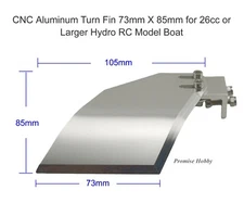 CNC Aluminum Turn Fin 73mm X 85mm for 26cc or Larger Hydro RC Model Boat