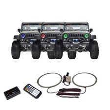 RGB Multi Color Bluetooth Headlight Halo kit for Jeep Wrangler 07-17