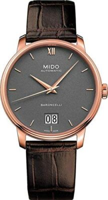 NEW Mido Baroncelli Automatic Rose Pvd Big Date Men's Watch M027.426.36.088.00