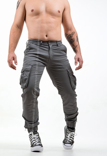 Pantaloni Uomo Cargo Multitasche Tasconati con Tasche Laterali Lavoro Tasconato - Imagen 4 de 18
