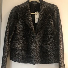 Nwt Paperwhite Wool Blend Animal Print Blazer, Size 2, Originally $248
