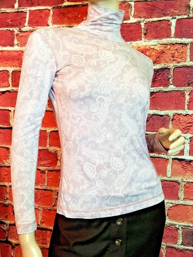 Lands End Thermaskin Paisley Rollkragen Thermo Base Layer Mulberry XS 2-4 Neu ohne Etikett - Bild 1 von 20