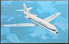 United Airlines Caravelle Jet Vintage 1968 Postcard w Stamps & Message