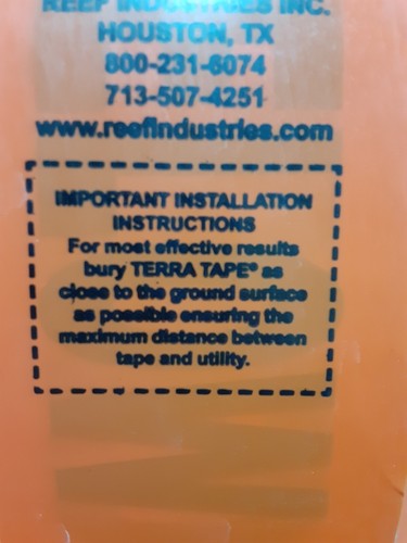 1 Roll 3"X6000' Orange Extra Stretch CAUTION FIBER OPTIC CABLE BURIED BELOW Tape - Picture 7 of 11