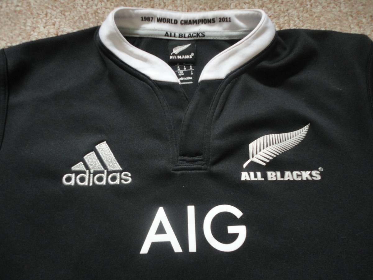 Authentic Adidas New Zealand All Blacks Rugby Football Union Shirt