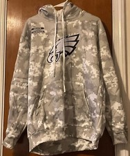 Mens Philadelphia Eagles Camo Salute to Service Pullover Hoodie XL See Descripti