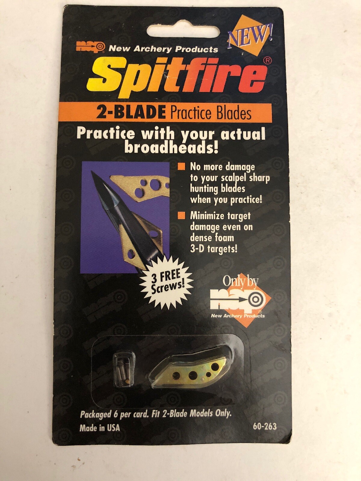 NAP Spitfire 2 Blade Practice Blades 60-263 Fits 2 Blade Models-RARE-SHIPS N 24H